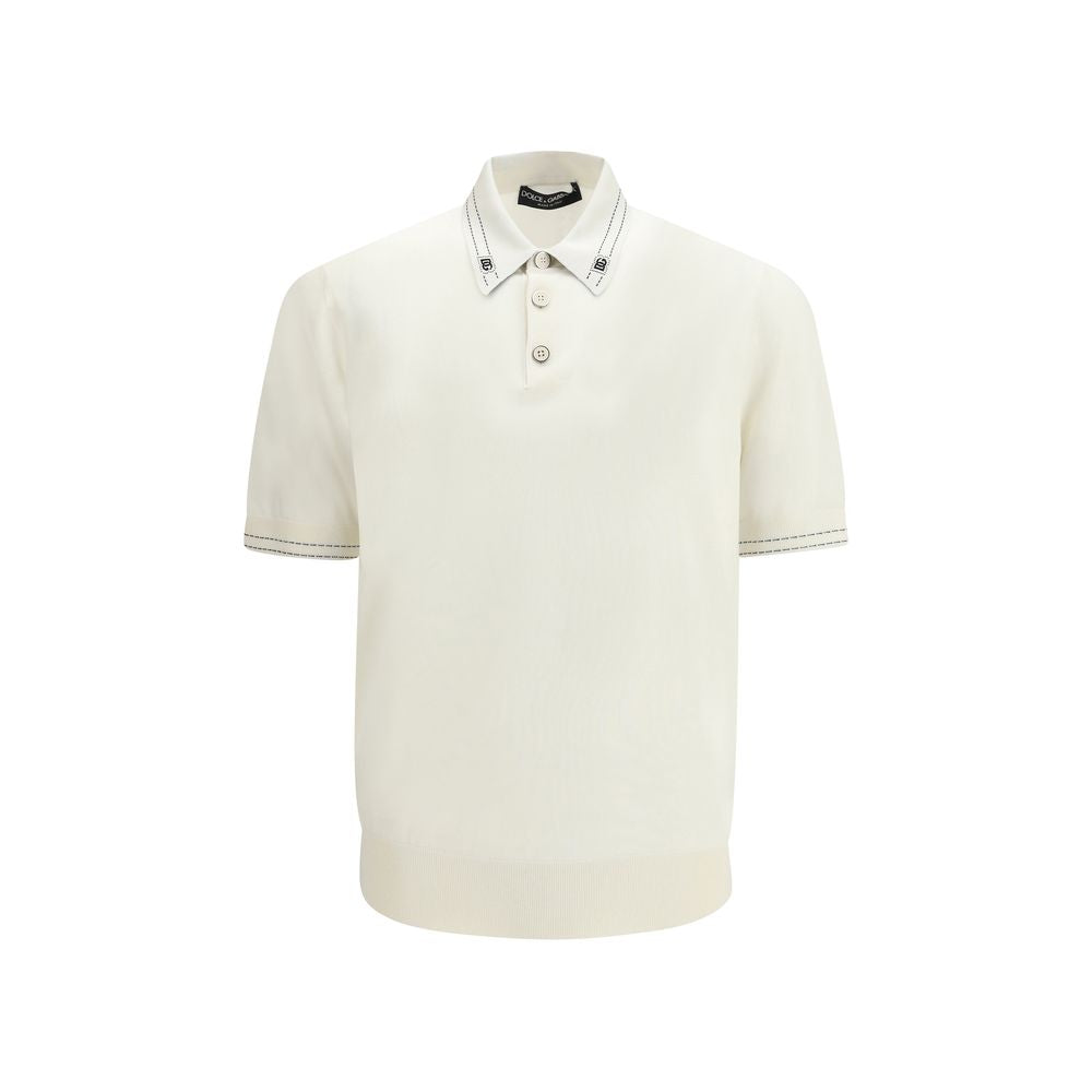 Dolce & Gabbana Beige Silk Polo Shirt - Luxe Nova