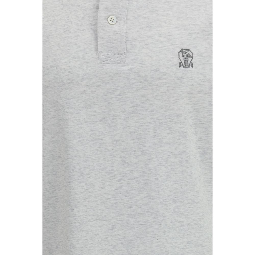 Brunello Cucinelli Gray Cotton Polo Shirt - Luxe Nova