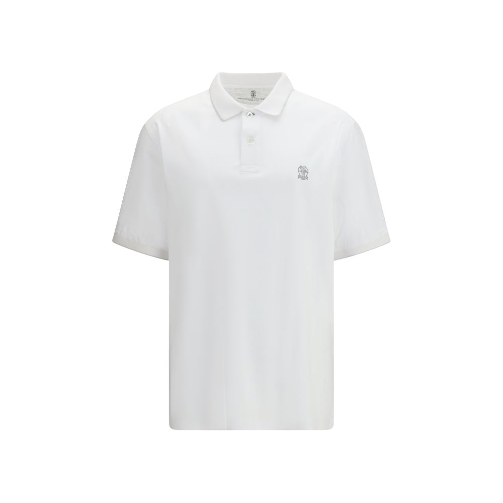 Brunello Cucinelli White Cotton Polo Shirt - Luxe Nova