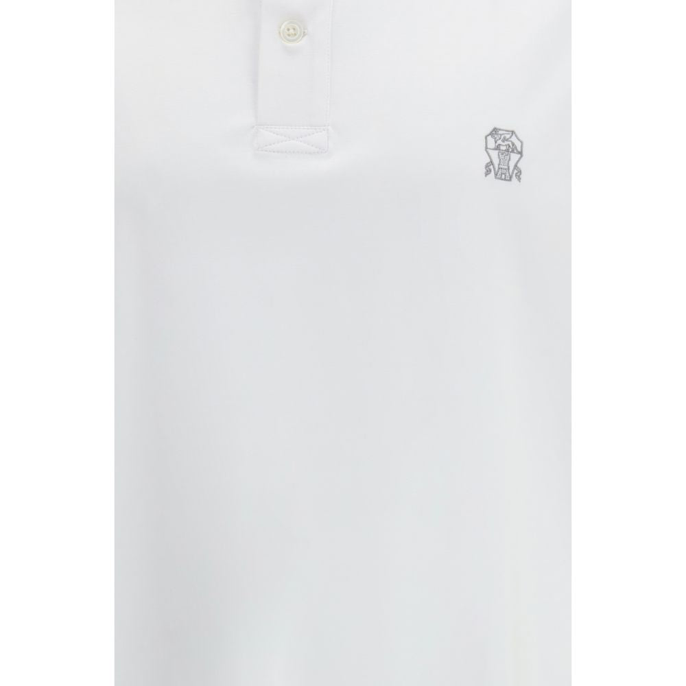Brunello Cucinelli White Cotton Polo Shirt - Luxe Nova