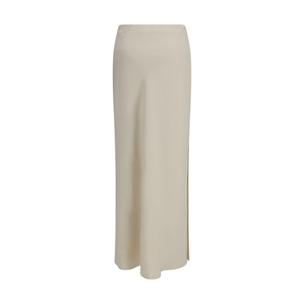 Brunello Cucinelli Beige Viscose Long Skirt - Luxe Nova