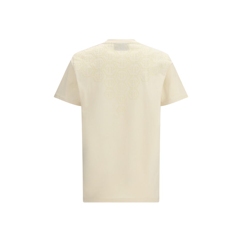 Philipp Plein Beige Cotton T-Shirt - Luxe Nova