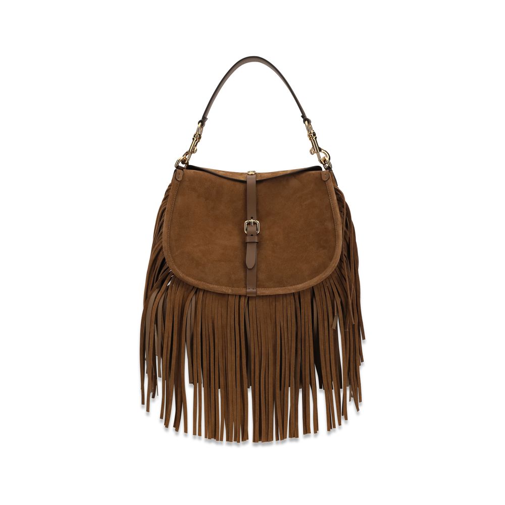 Etro Brown Calf Leather Bos Taurus Shoulder Bag - Luxe Nova
