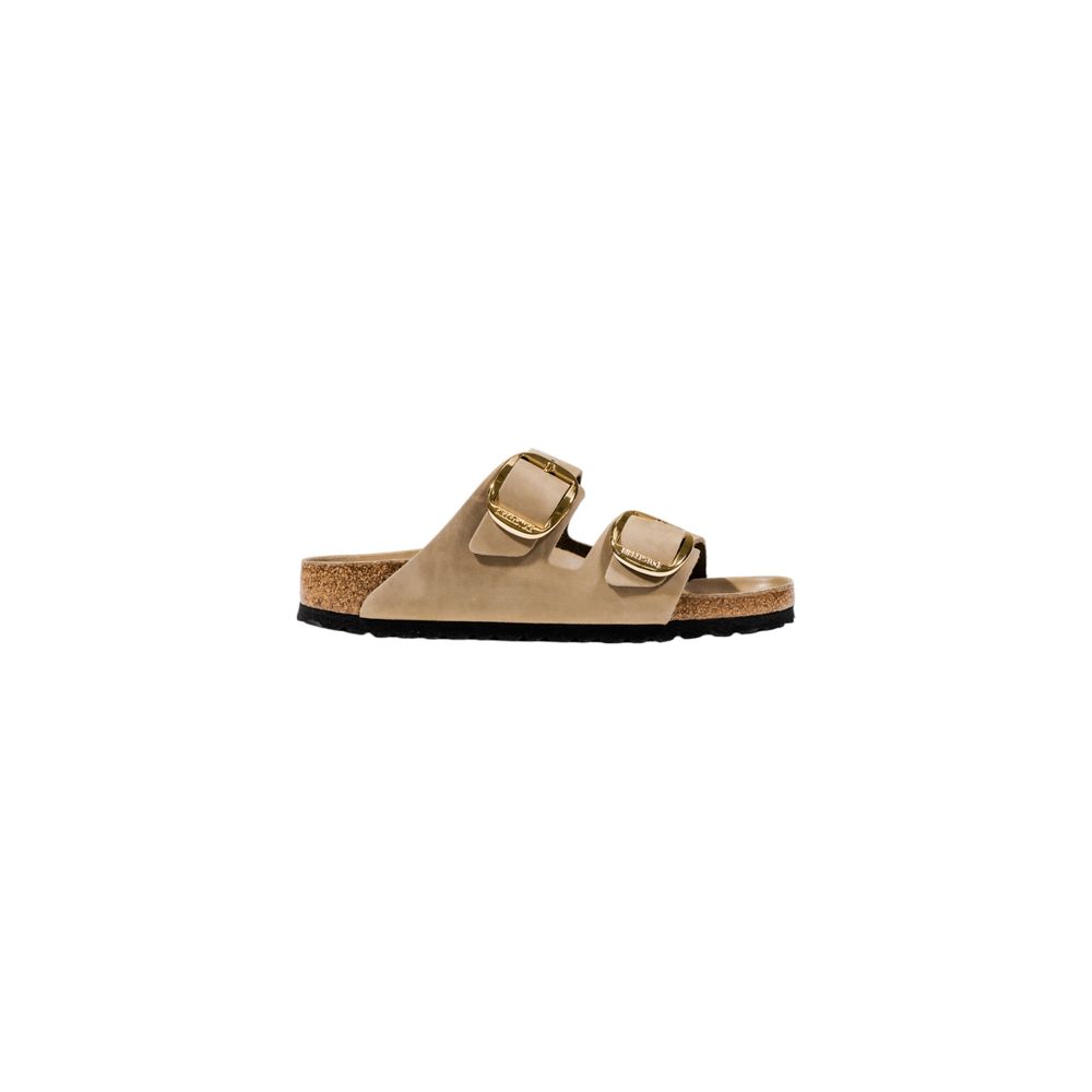 Birkenstock Beige Leather Flat Sandals - Luxe Nova