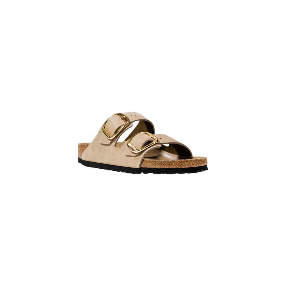 Birkenstock Beige Leather Flat Sandals - Luxe Nova
