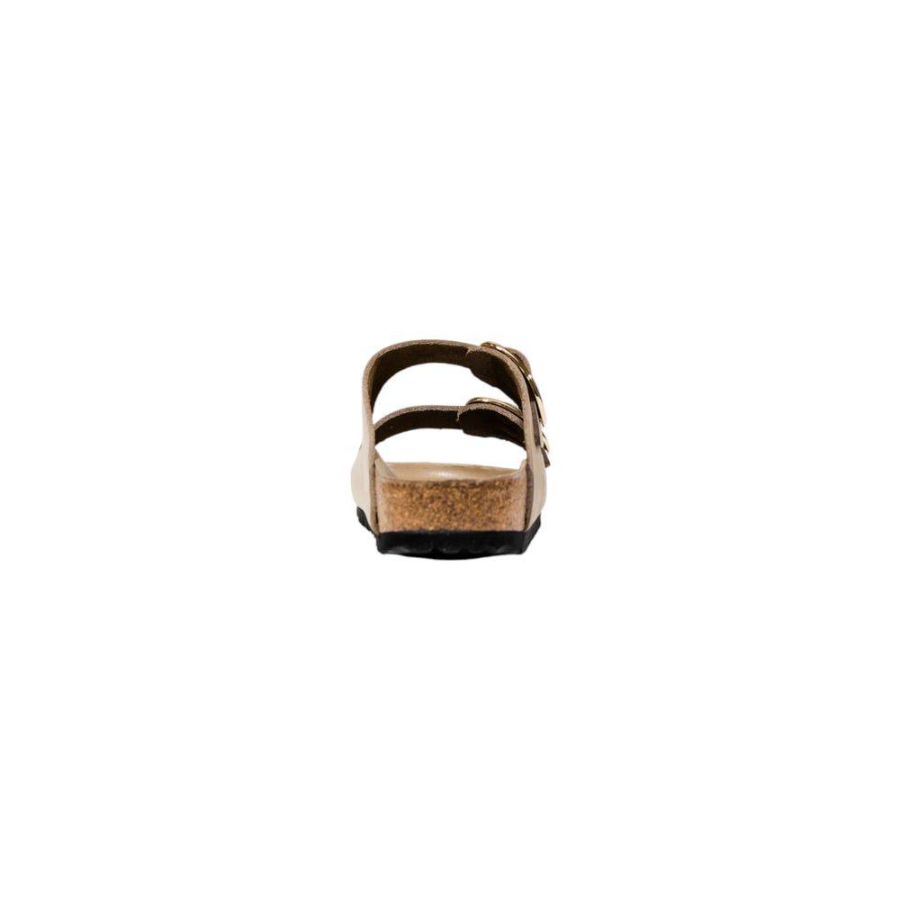 Birkenstock Beige Leather Flat Sandals - Luxe Nova
