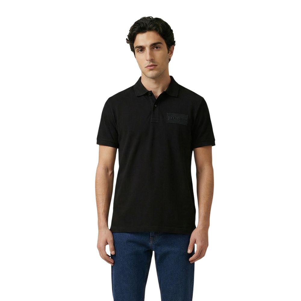 Bikkembergs Black Cotton Polo Shirt - Luxe Nova
