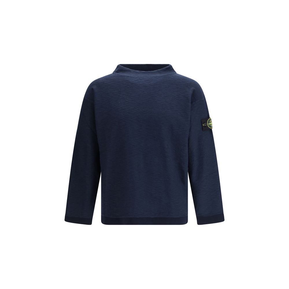 Stone Island Blue Cotton Sweatshirt - Luxe Nova