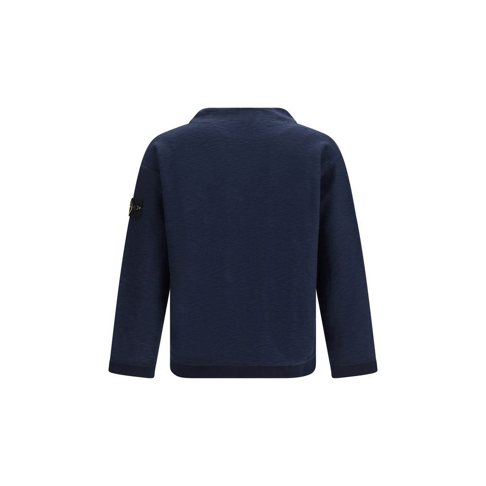 Stone Island Blue Cotton Sweatshirt - Luxe Nova