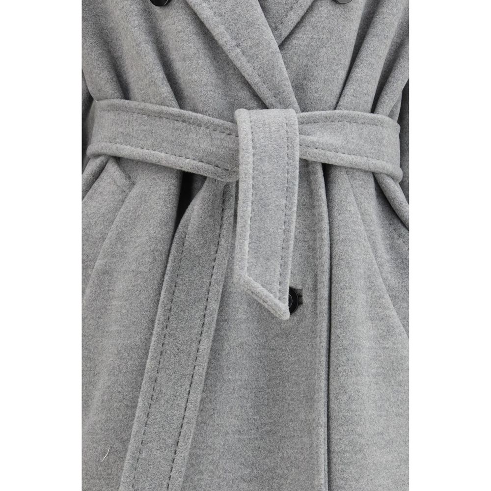 Max Mara Gray Fleece Wool Coat - Luxe Nova
