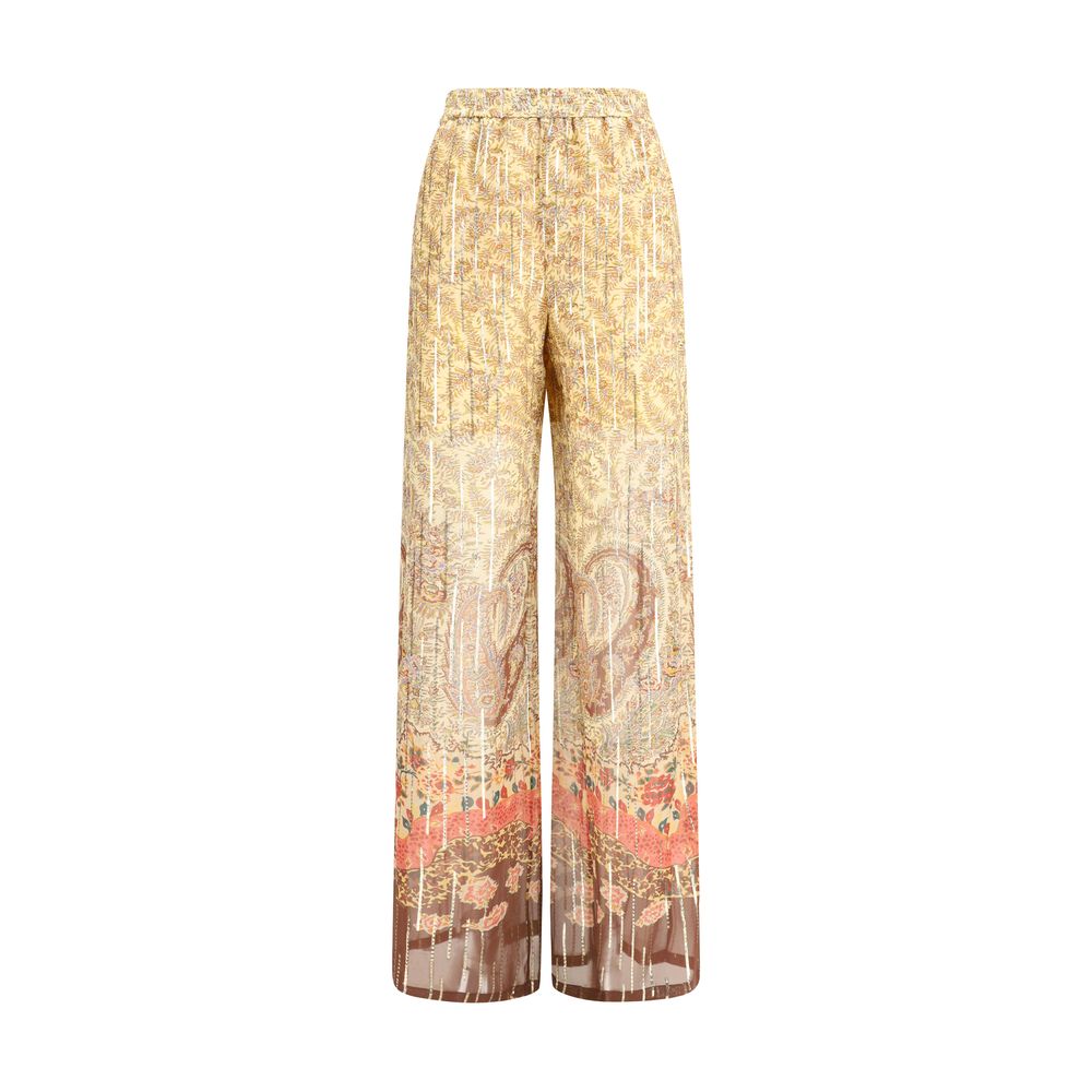 Valentino Multicolor Silk Casual Pants - Luxe Nova