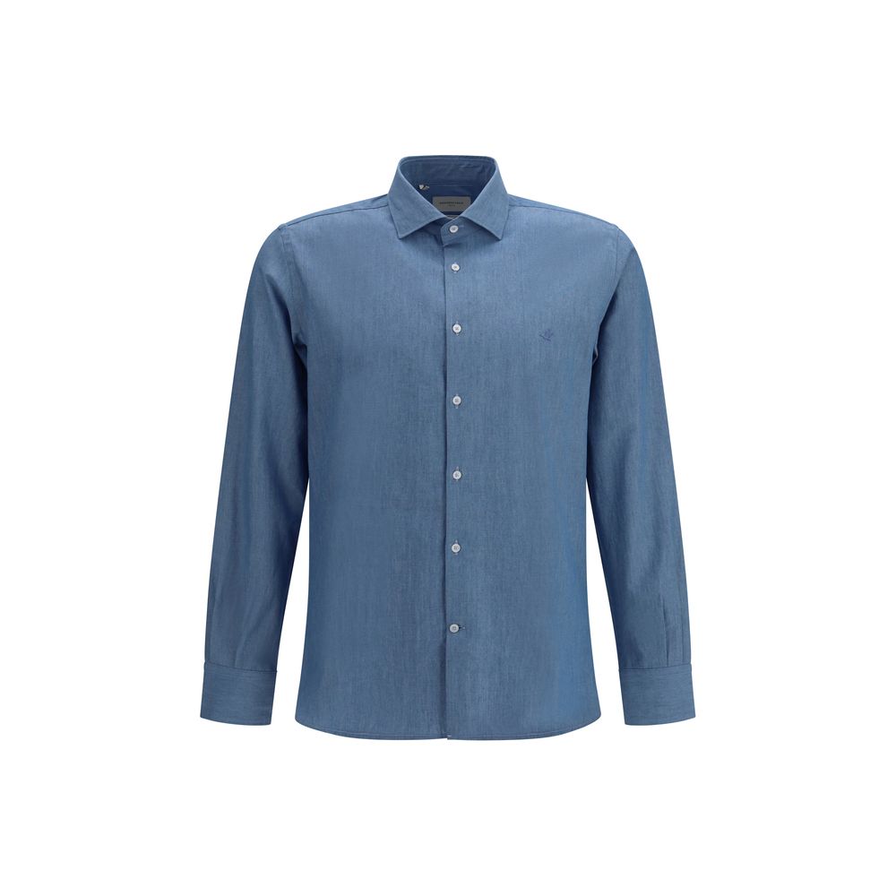 Brooksfield Blue Cotton Shirt - Luxe Nova