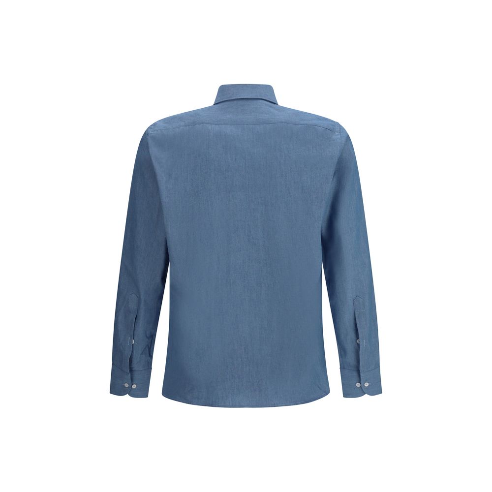 Brooksfield Blue Cotton Shirt - Luxe Nova