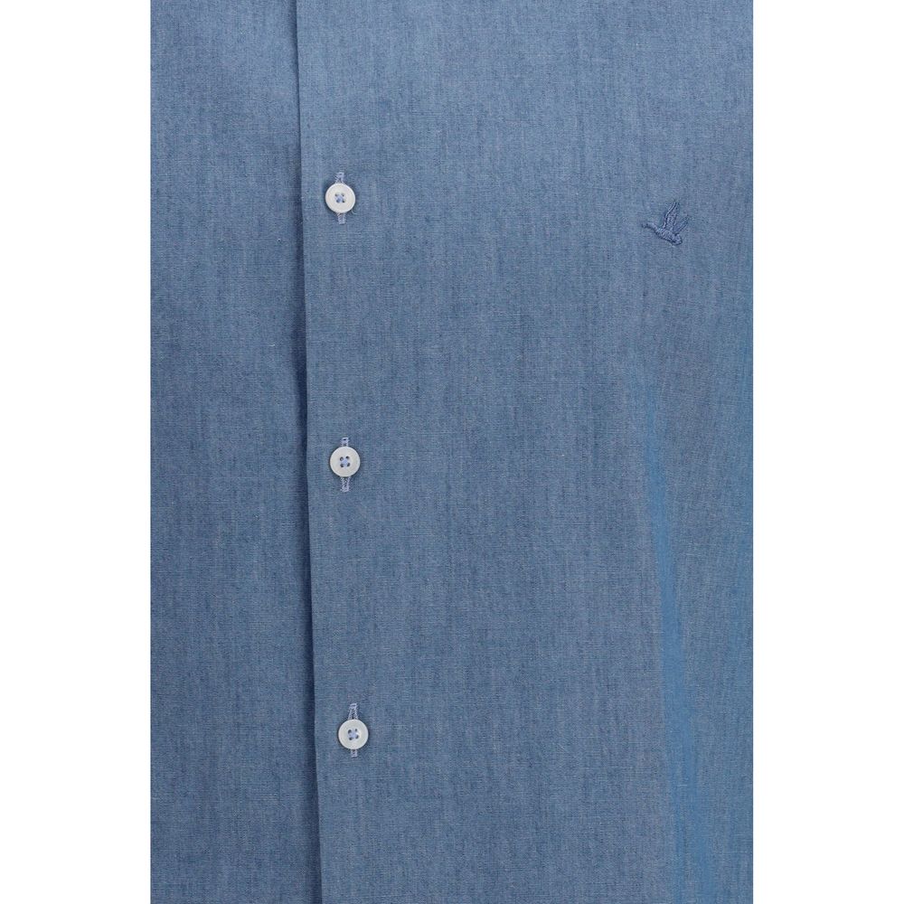 Brooksfield Blue Cotton Shirt - Luxe Nova