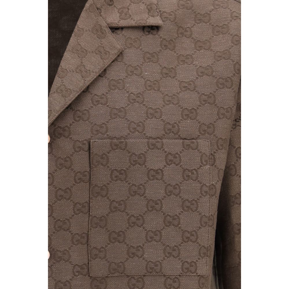 Gucci Brown Linen Shortsleeve Shirt - Luxe Nova