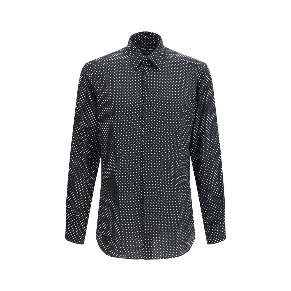 Tom Ford Black Silk Pattern Shirt - Luxe Nova