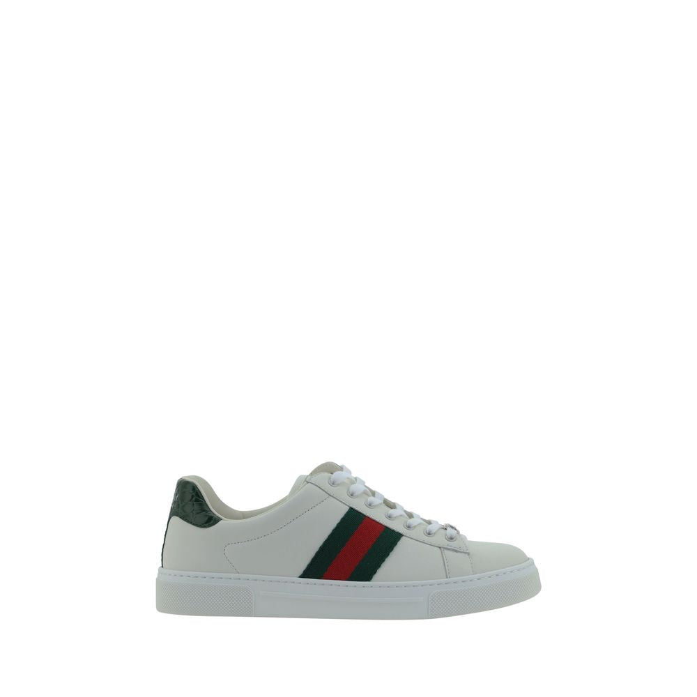 Gucci White Calf Leather Bos Taurus Low Top Sneakers - Luxe Nova