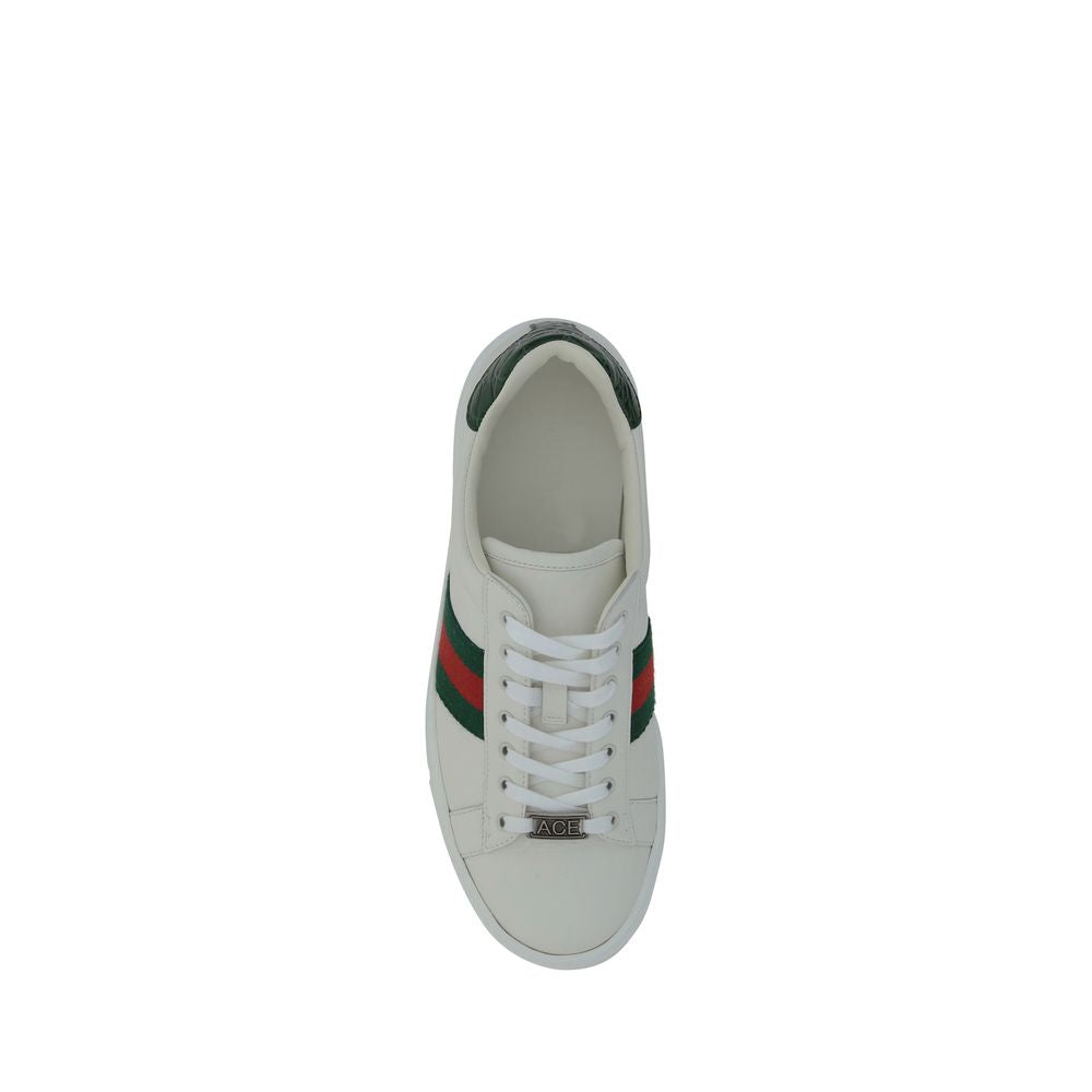 Gucci White Calf Leather Bos Taurus Low Top Sneakers - Luxe Nova