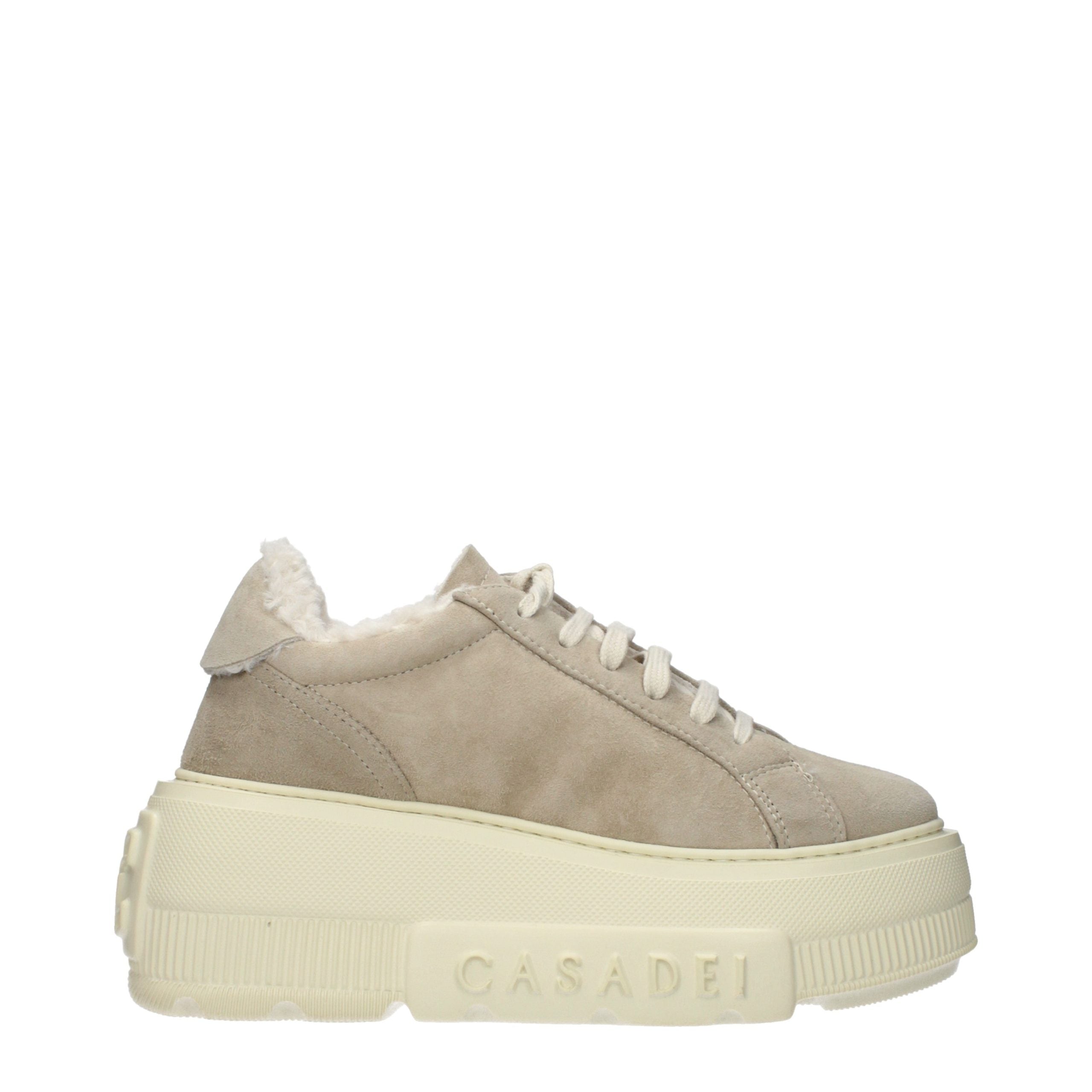 Casadei Beige Leather Chunky Sneakers - Luxe Nova