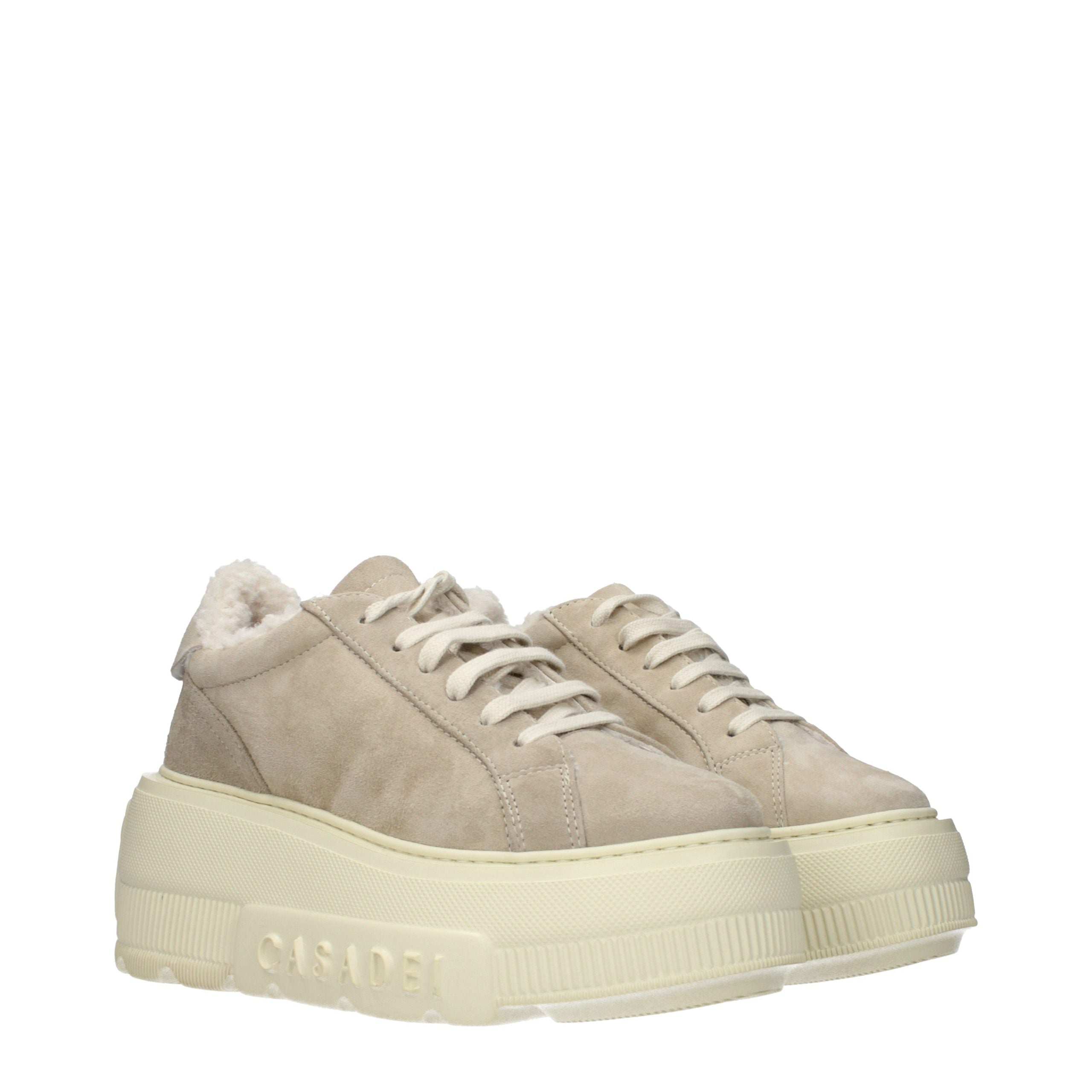 Casadei Beige Leather Chunky Sneakers - Luxe Nova