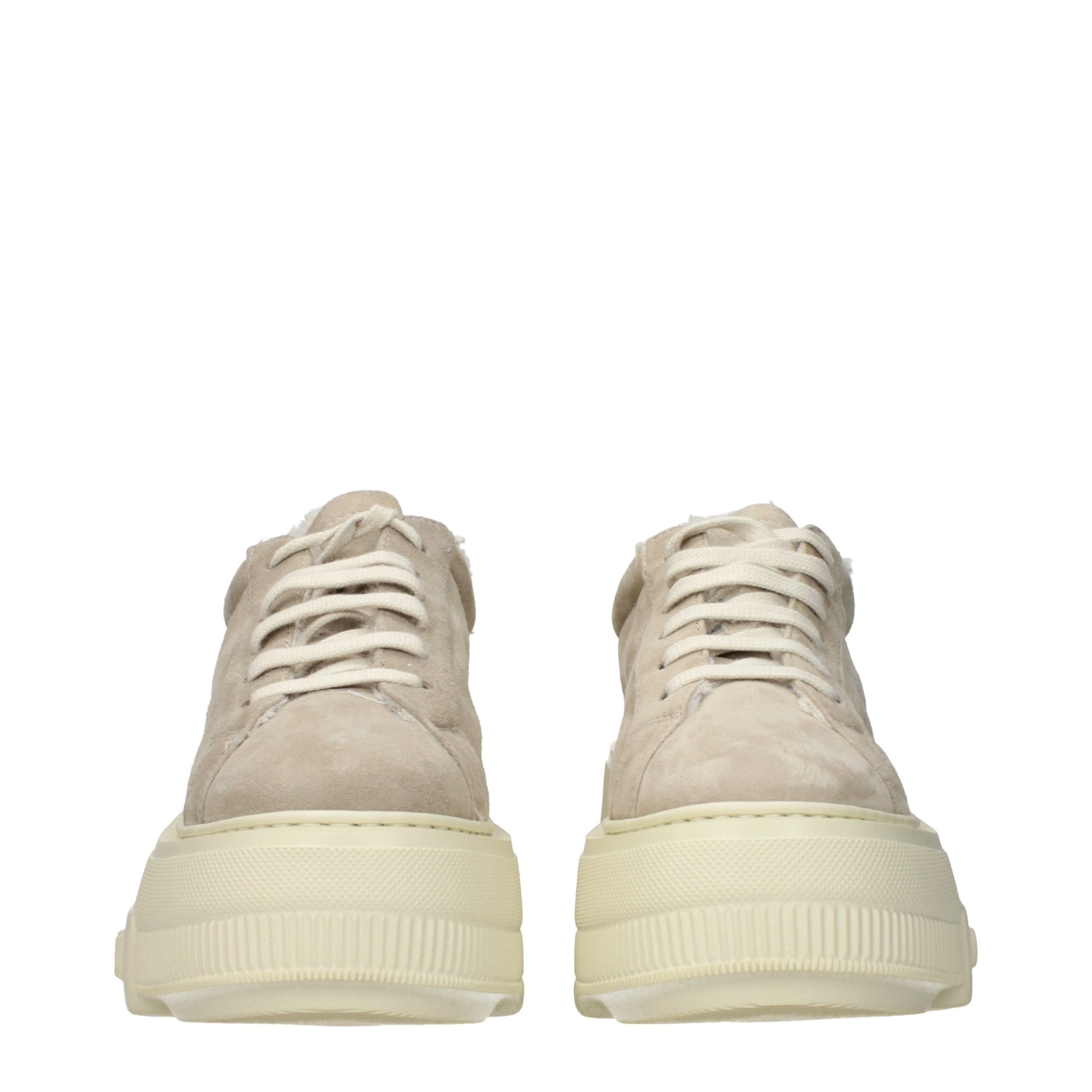 Casadei Beige Leather Chunky Sneakers - Luxe Nova
