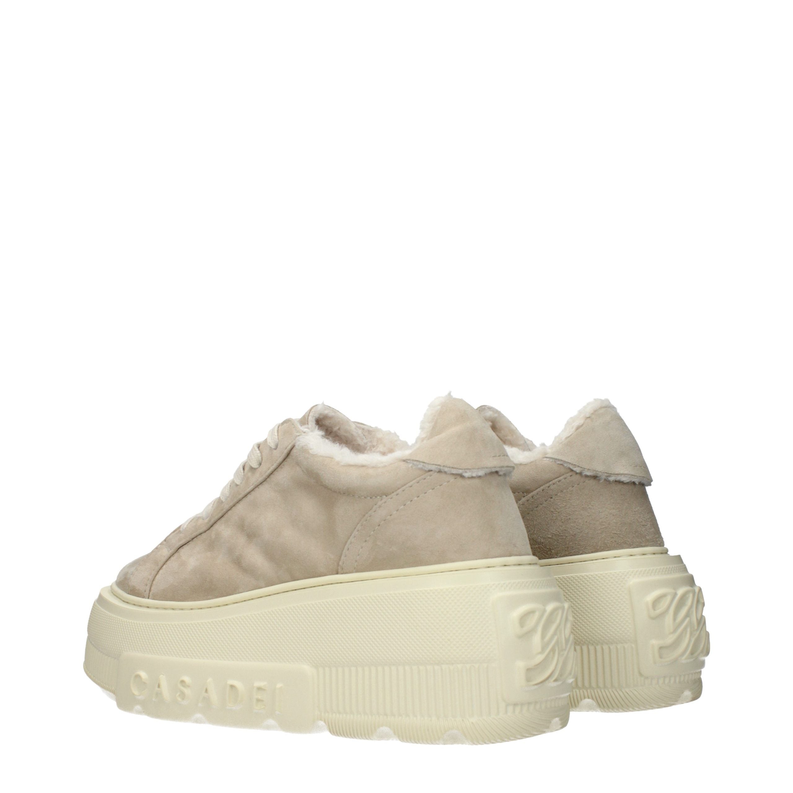 Casadei Beige Leather Chunky Sneakers - Luxe Nova