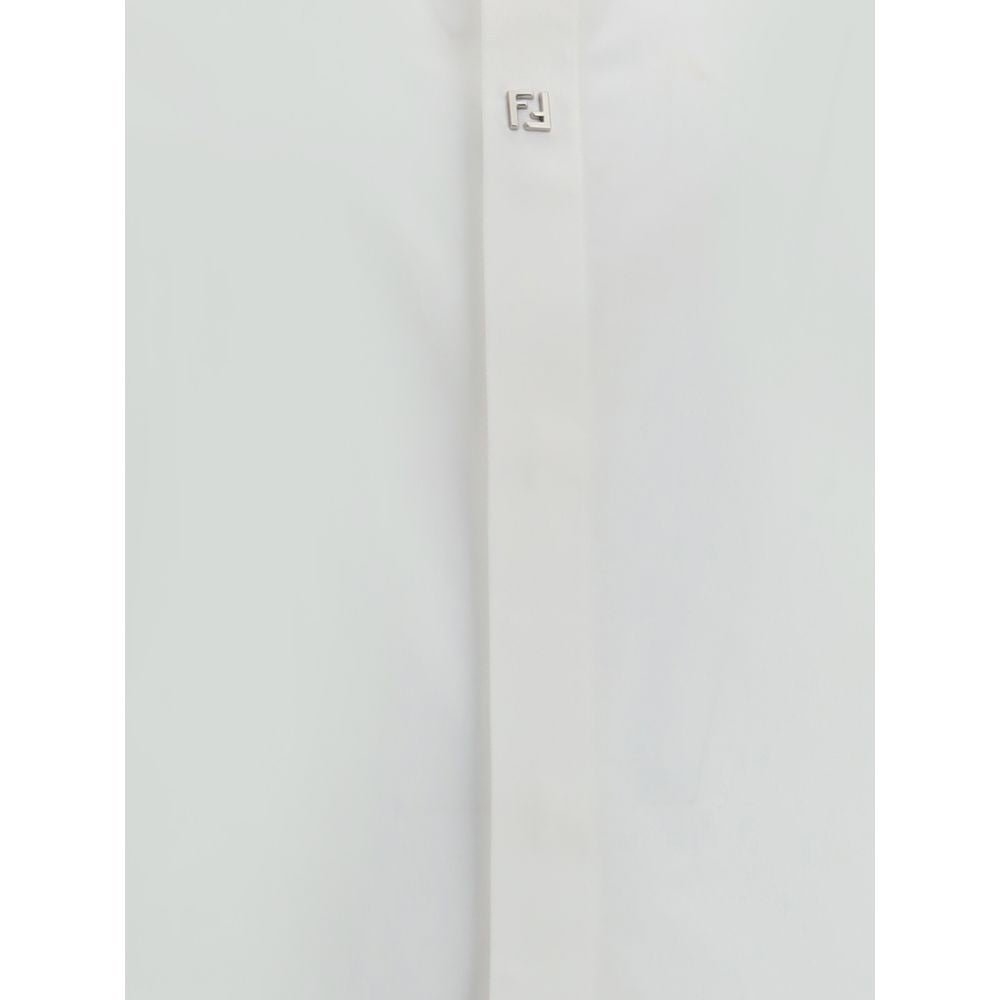 Fendi White Cotton Dress Shirt - Luxe Nova