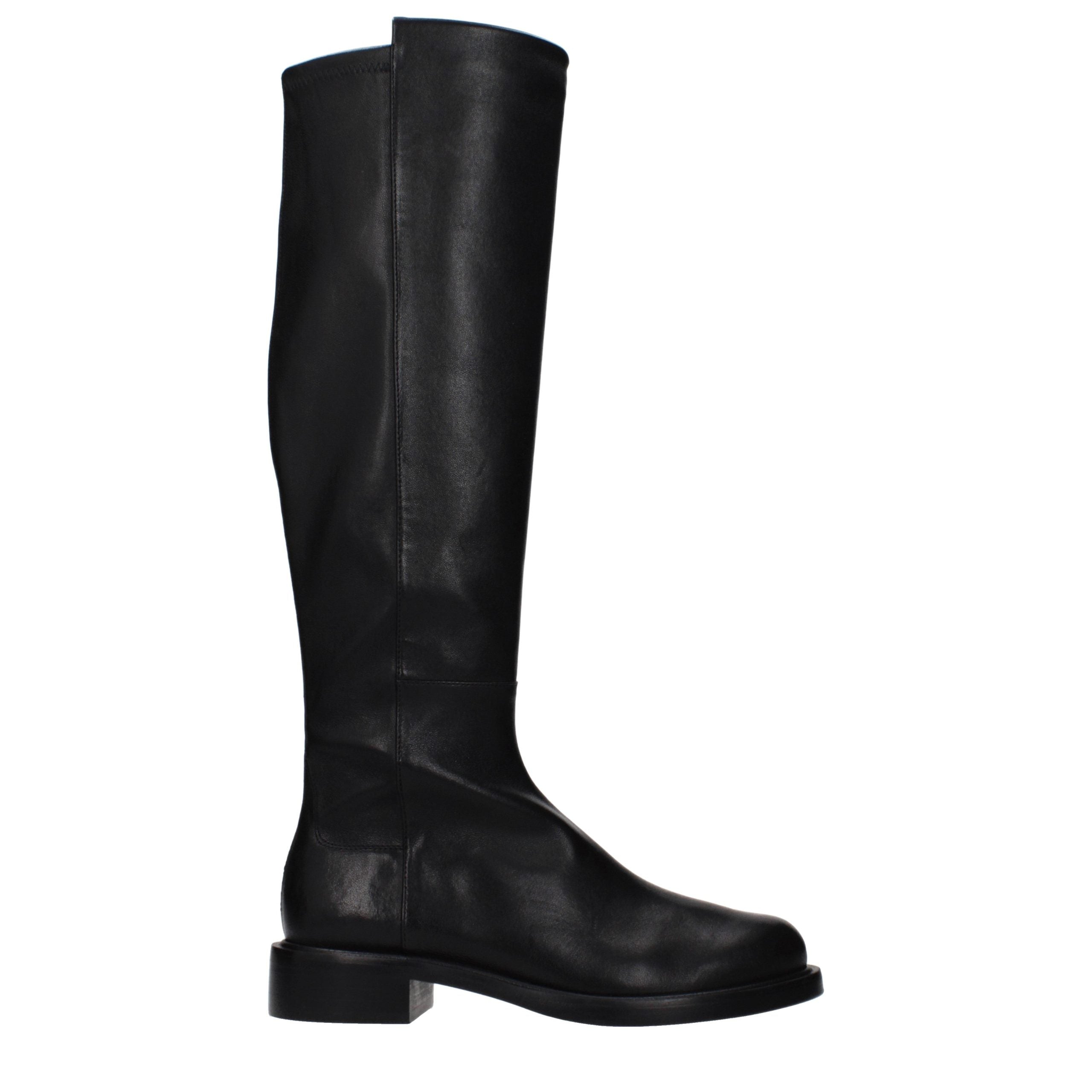 Stuart Weitzman Black Leather Over The Knee - Luxe Nova