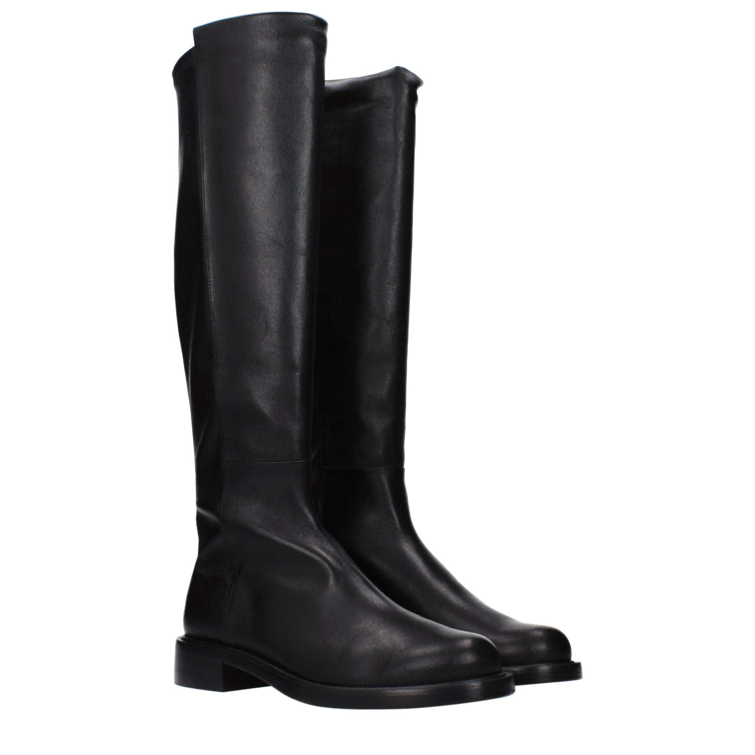 Stuart Weitzman Black Leather Over The Knee - Luxe Nova