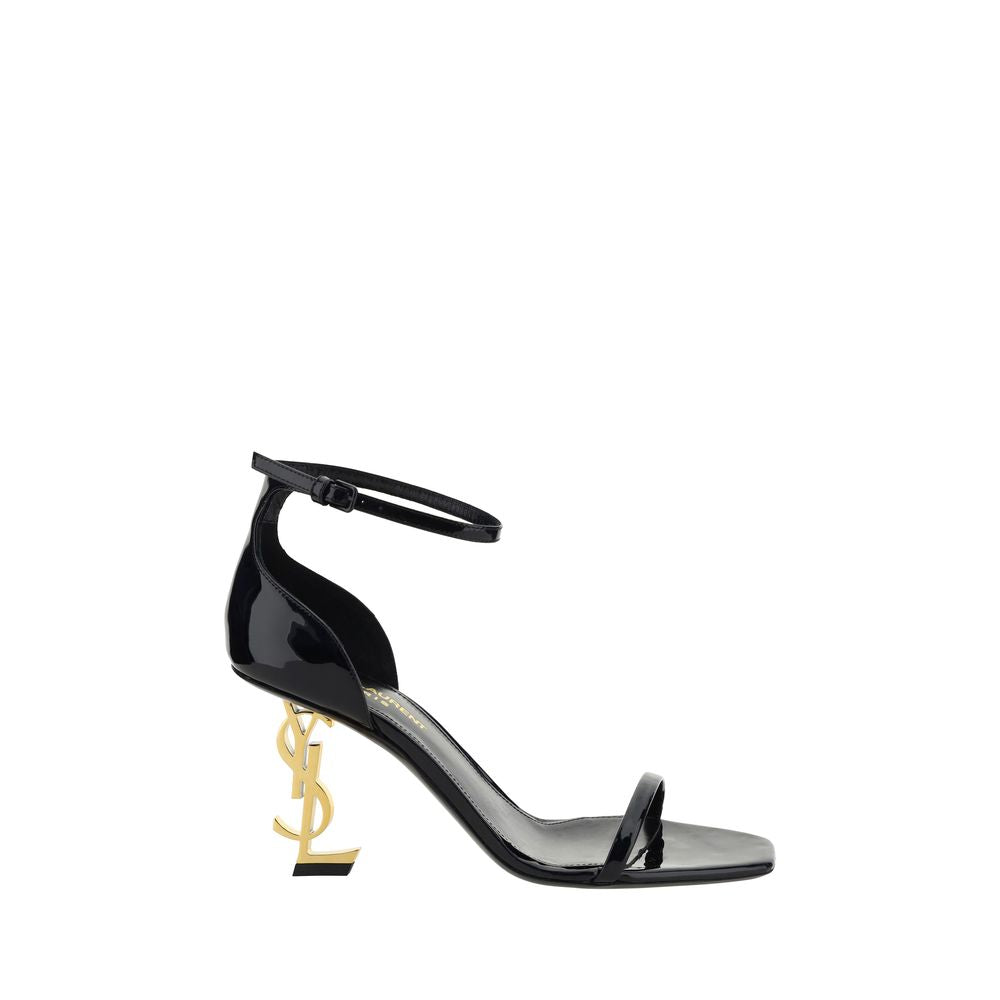 Saint Laurent Black Calf Leather Bos Taurus Stiletto Heel Sandals - Luxe Nova