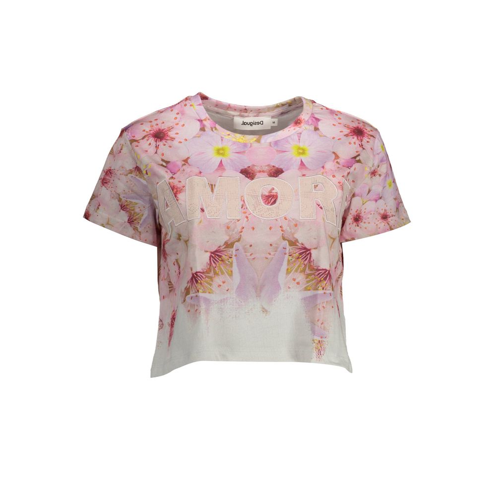 Desigual Rosa Cotton Women T-Shirt - Luxe Nova