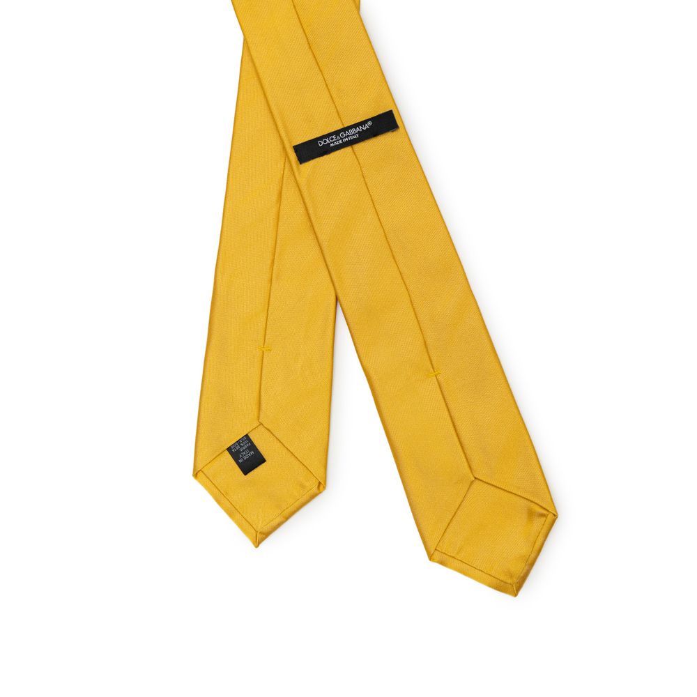Dolce & Gabbana Gold Silk Tie - Luxe Nova