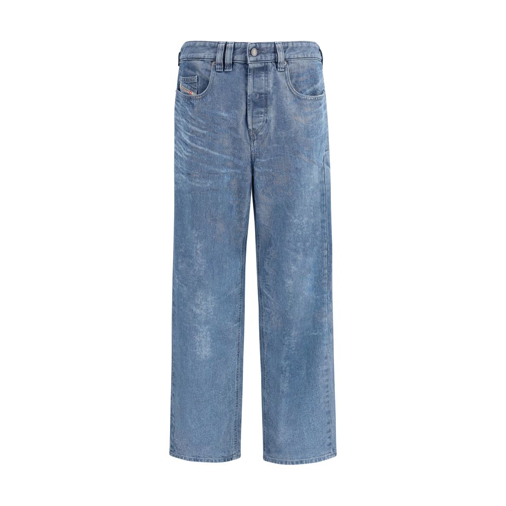 Diesel Blue Cotton Straight-Leg Jeans - Luxe Nova