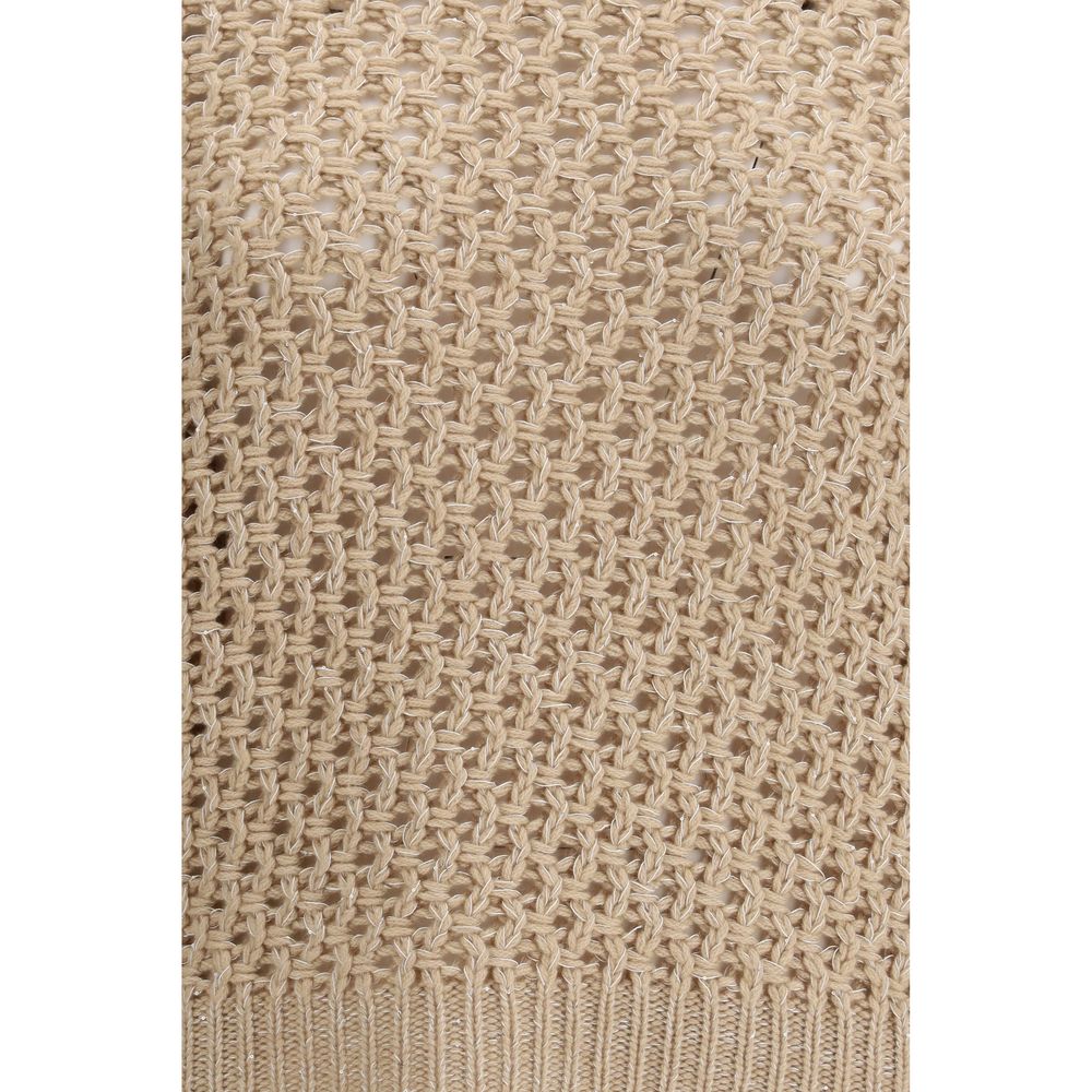 Fabiana Filippi Beige Fleece Wool Sweatshirt - Luxe Nova