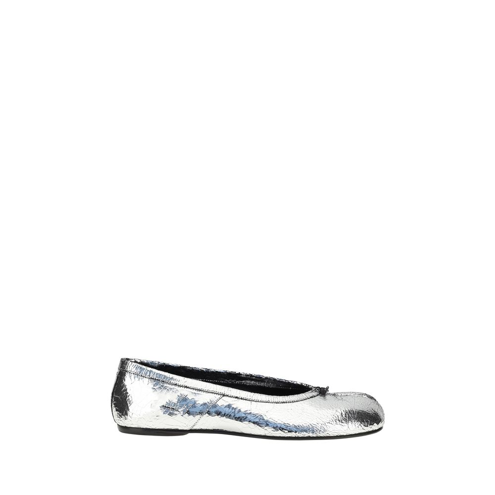 Maison Margiela Silver Calf Leather Bos Taurus Ballet Flats - Luxe Nova
