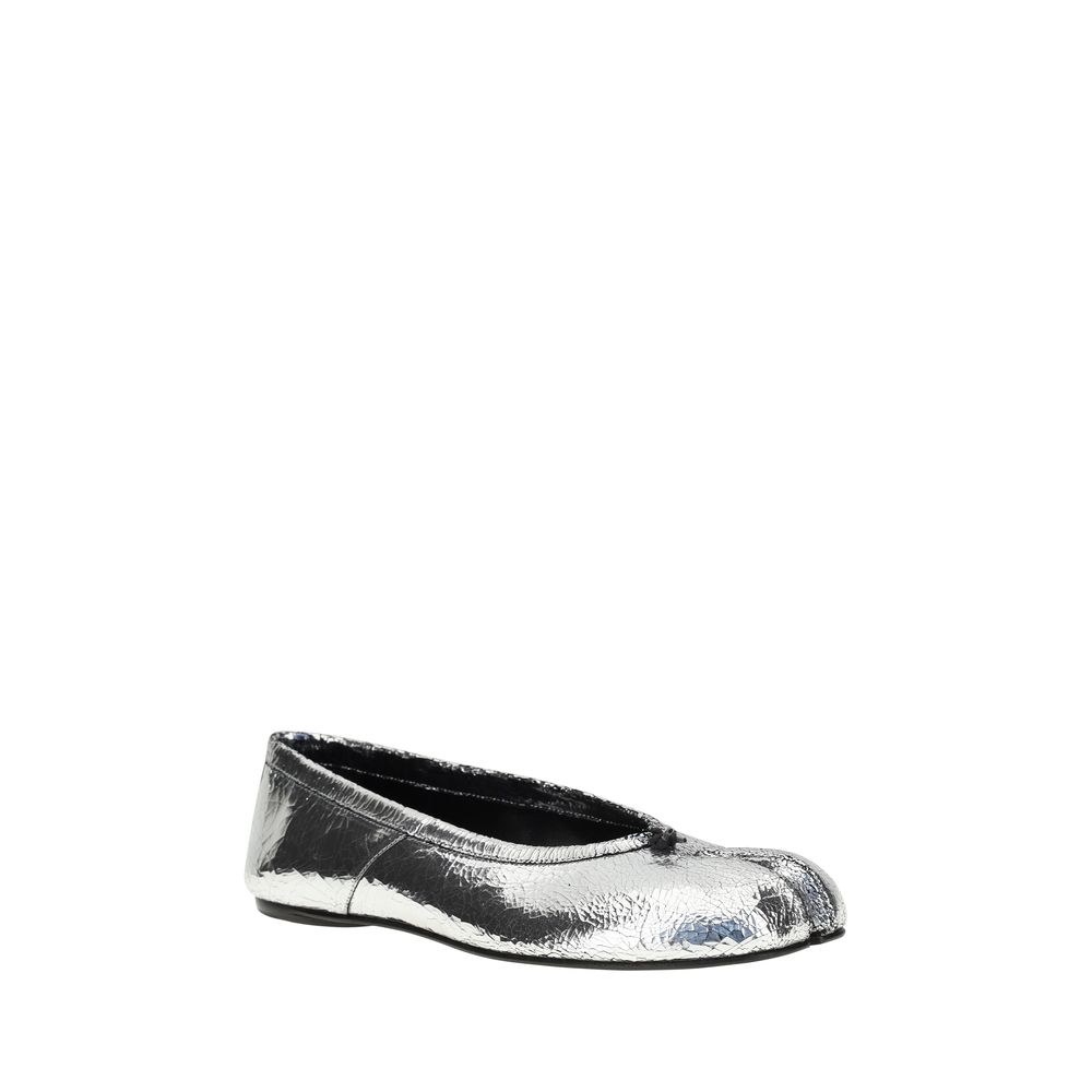 Maison Margiela Silver Calf Leather Bos Taurus Ballet Flats - Luxe Nova