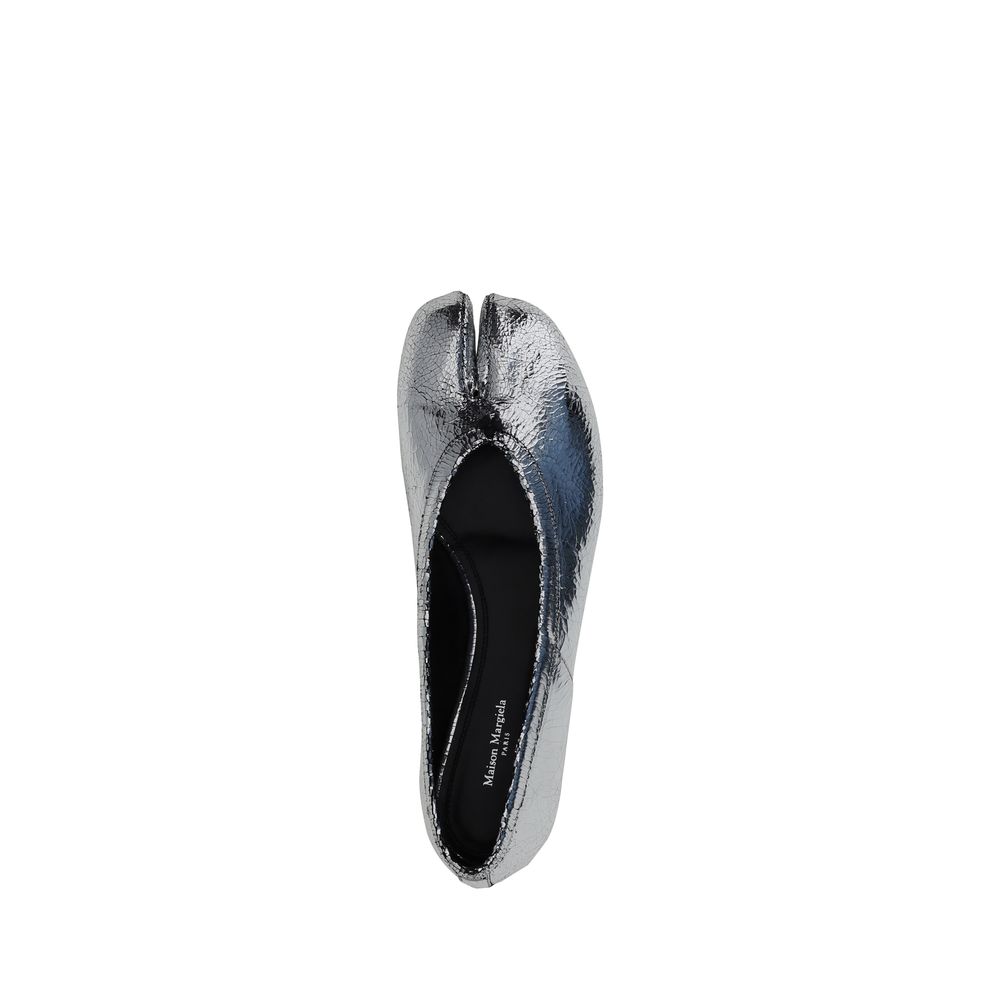 Maison Margiela Silver Calf Leather Bos Taurus Ballet Flats - Luxe Nova