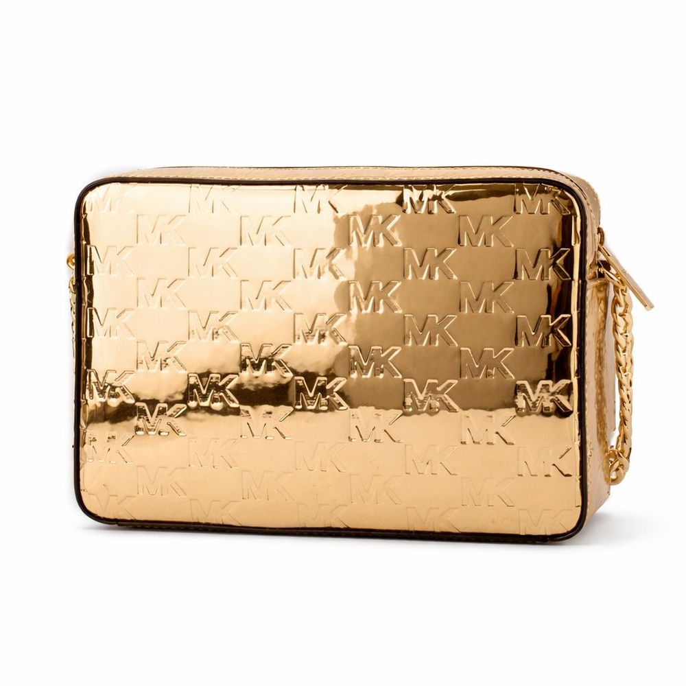Michael Kors Gold Canvas Shoulder Bag