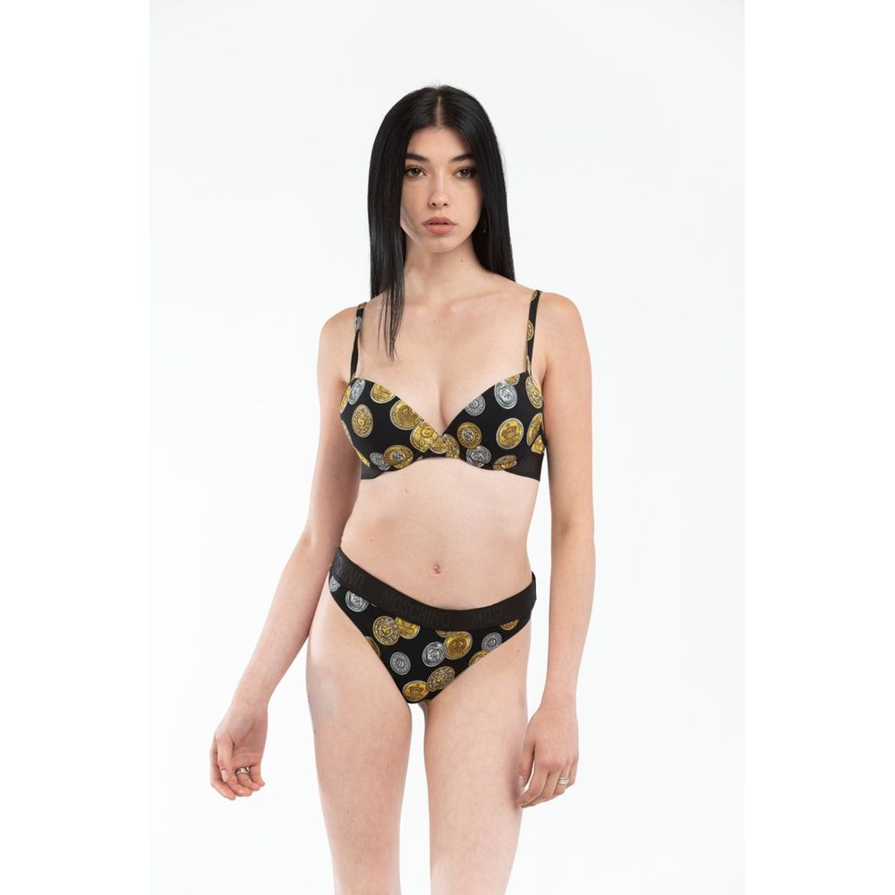 Moschino Black Cotton Pantie