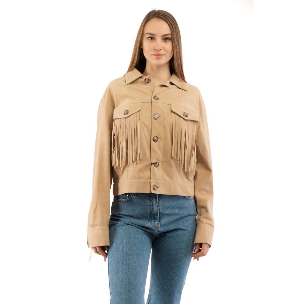 Moschino Beige Leather Jacket