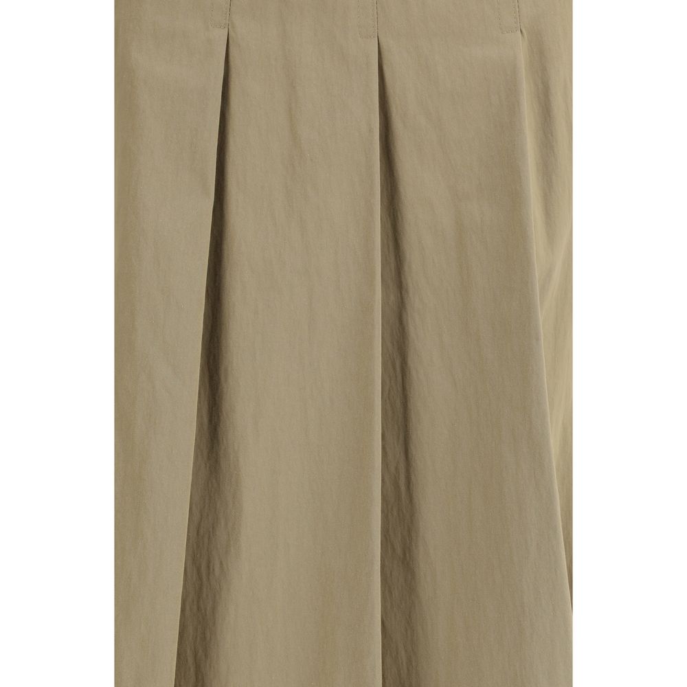 Max Mara Brown Cotton Midi Skirt