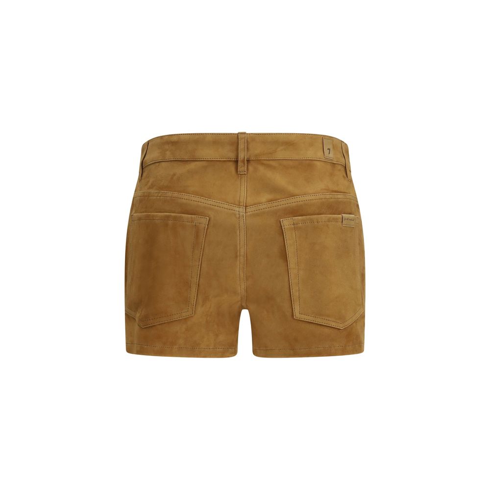 7FOR Beige Camel Hair  Bermuda Shorts