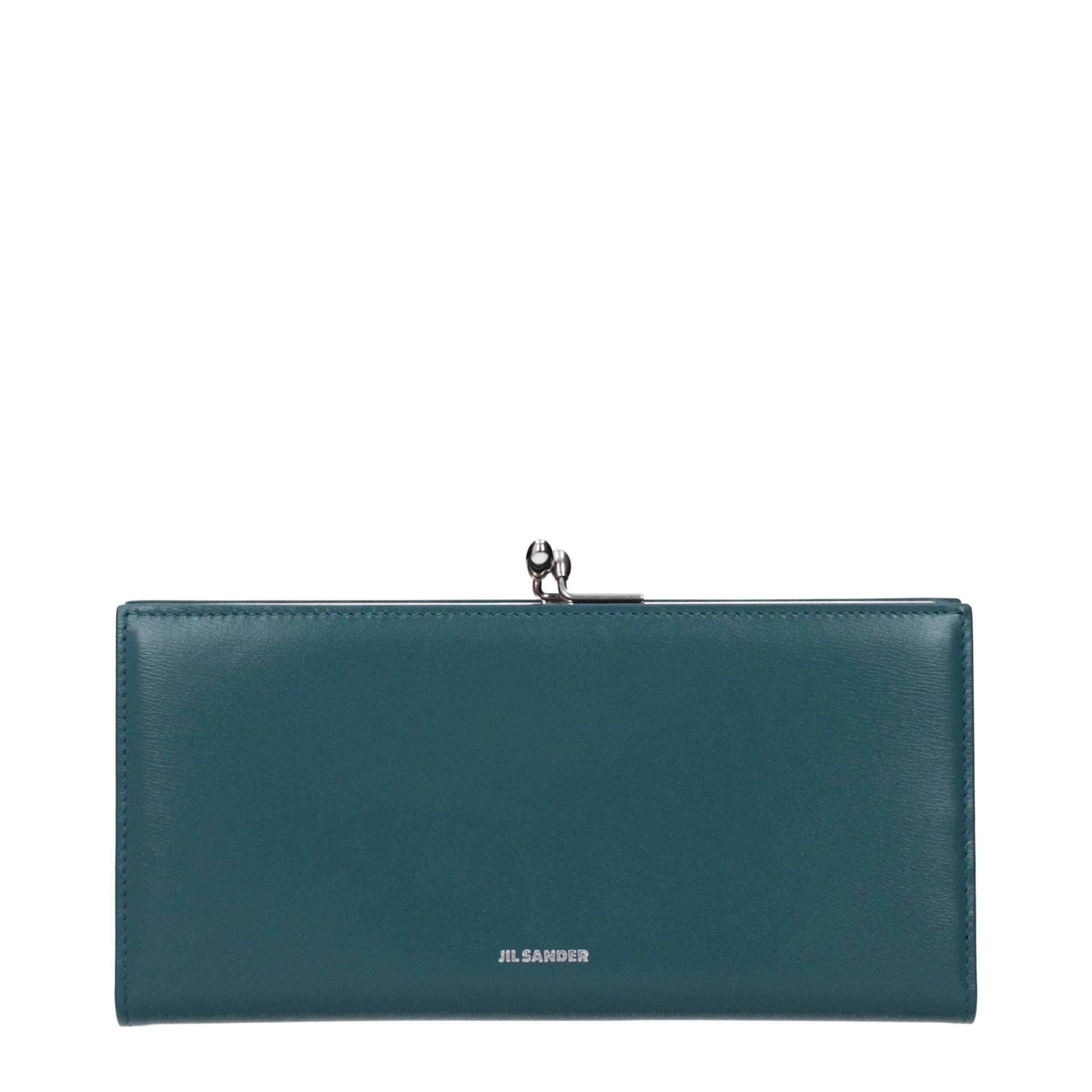 Jil Sander Blue Leather Wallet