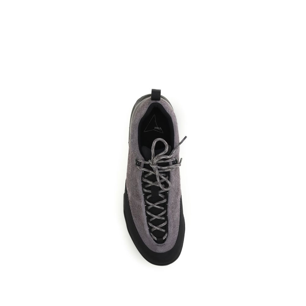 ROA Gray Calf Leather Bos Taurus Athletic Sneakers