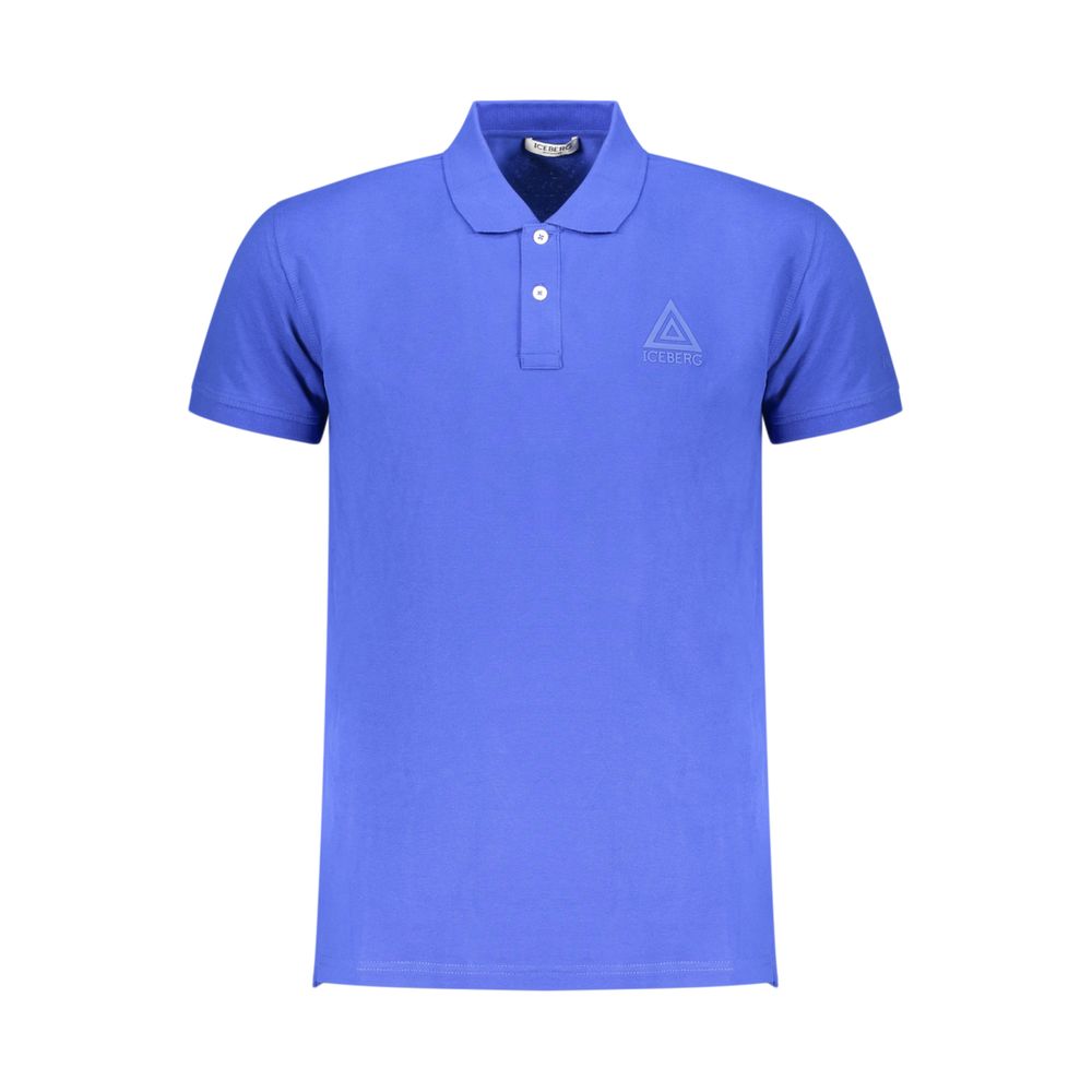 Iceberg Blue Cotton Men Polo Shirt