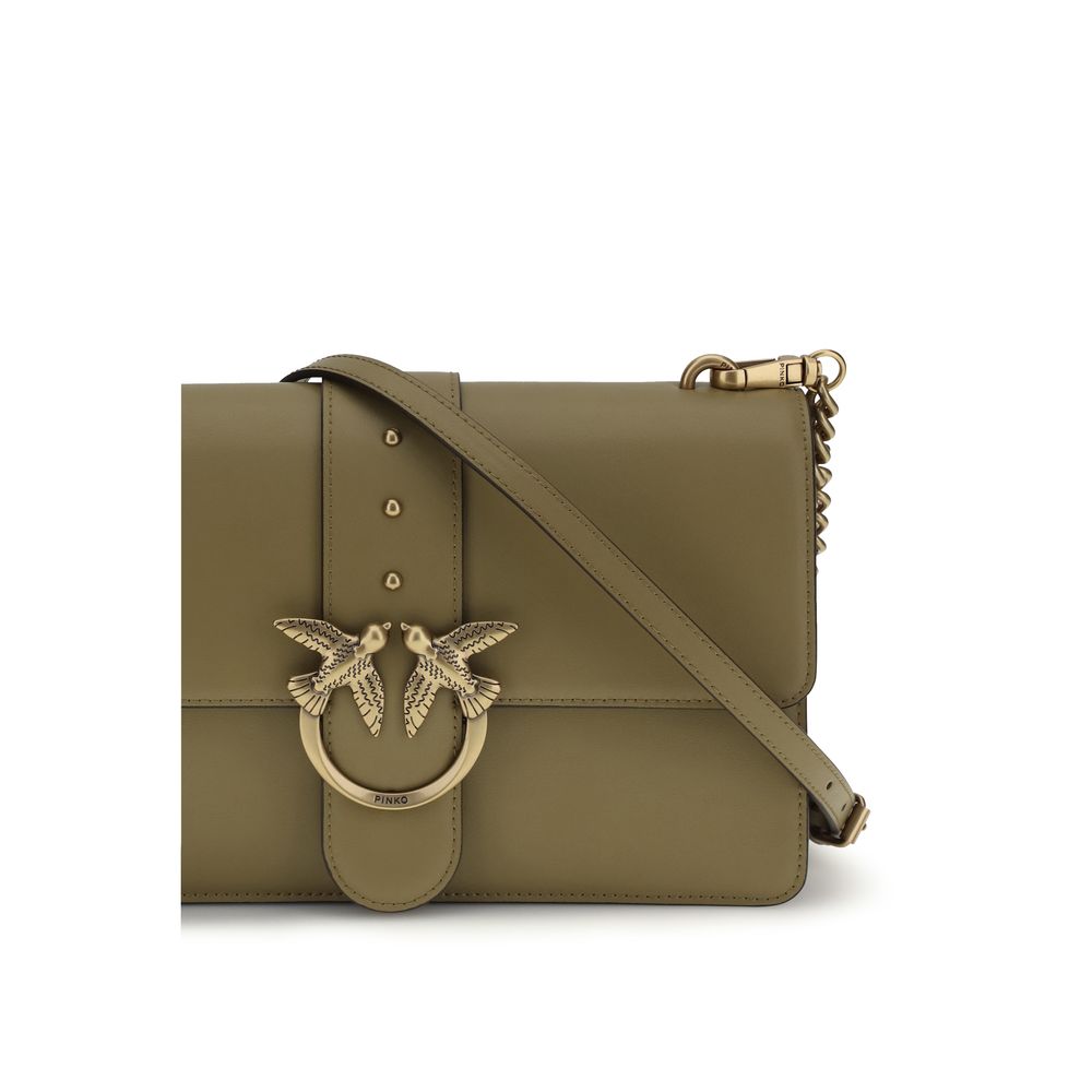 PINKO Bicolor Calf Leather Bos Taurus Shoulder Bag