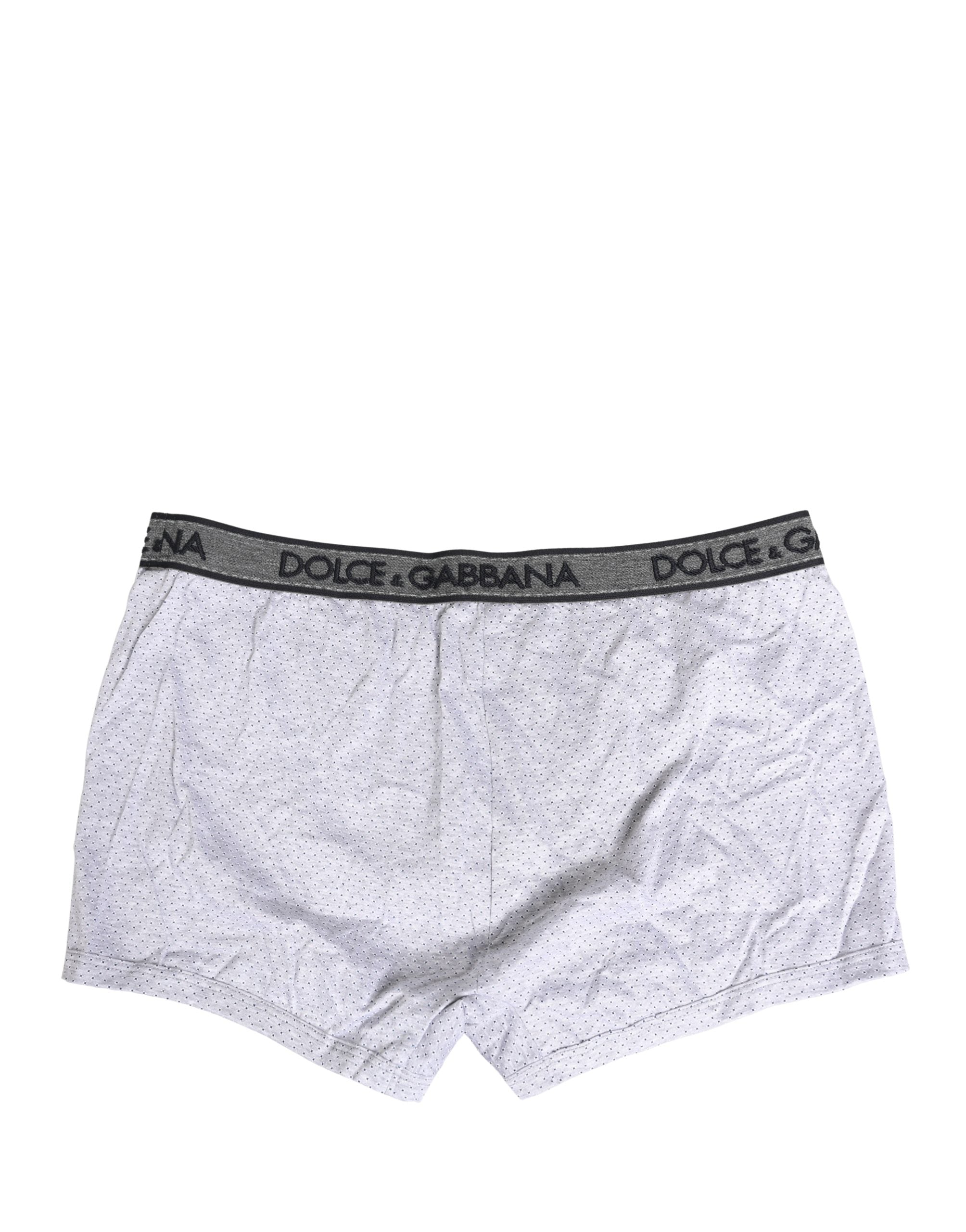 Dolce & Gabbana White Logo Cotton Men Regular Boxer Underwear