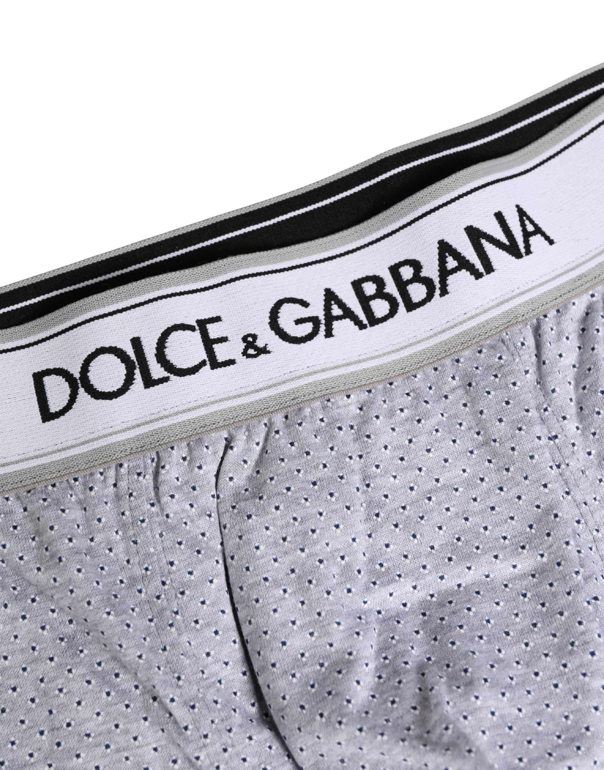 Dolce & Gabbana Gray Logo Cotton Men Regular Boxer Underwear