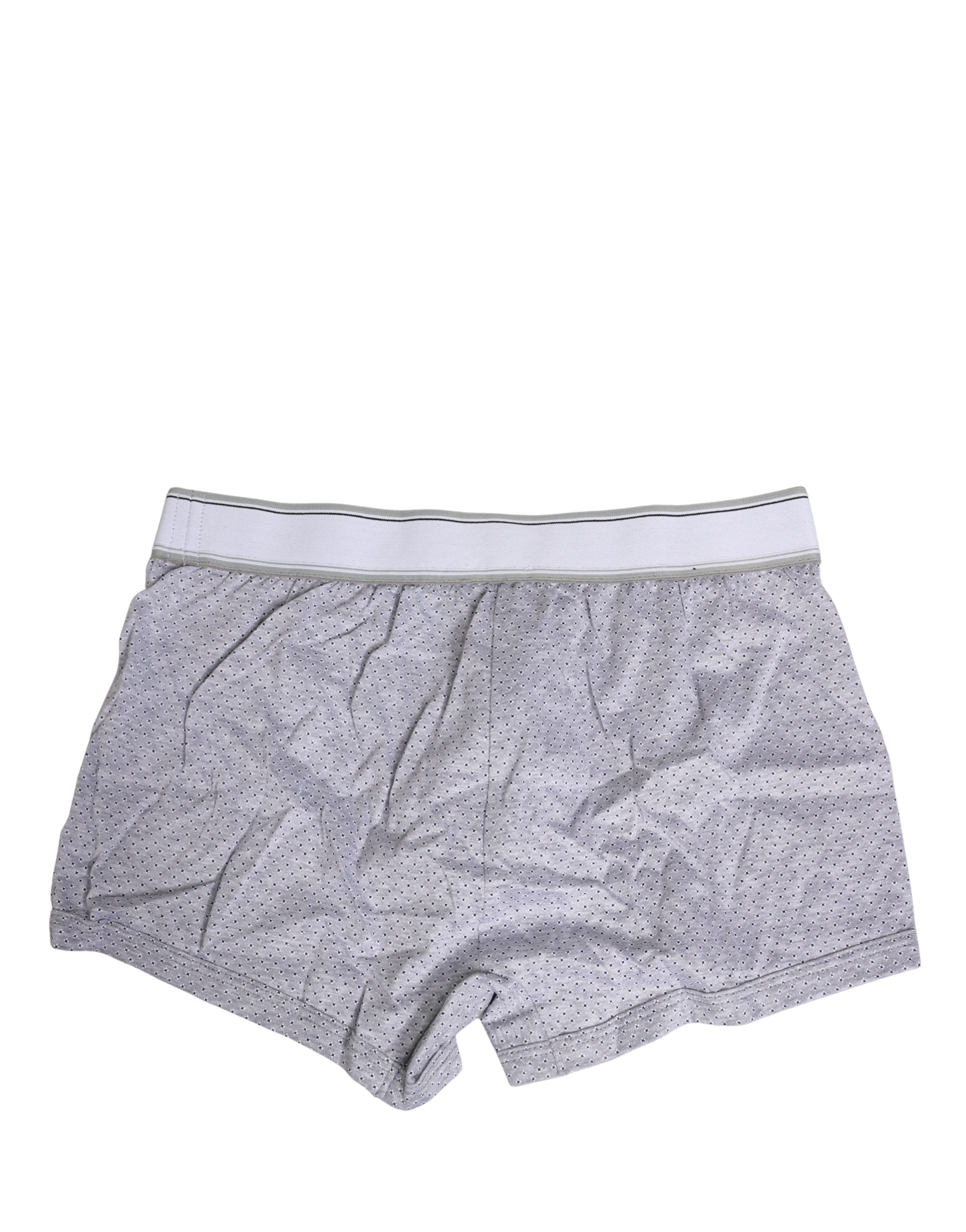 Dolce & Gabbana Gray Logo Cotton Men Regular Boxer Underwear