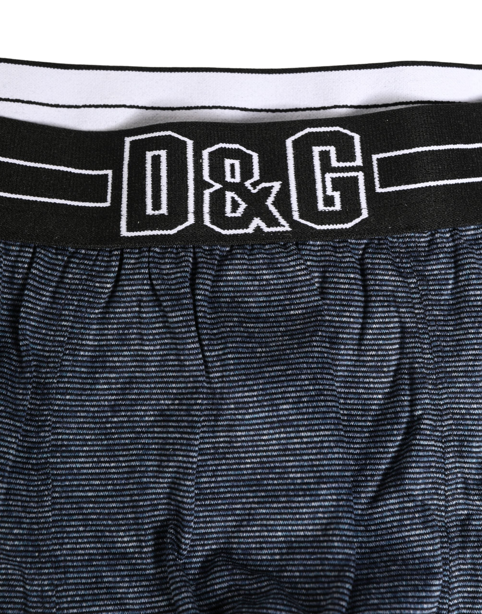 Dolce & Gabbana Dark Blue Logo Cotton Regular Boxer Underwear